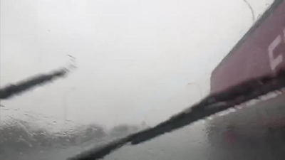 Fuertes lluvias en la M-45