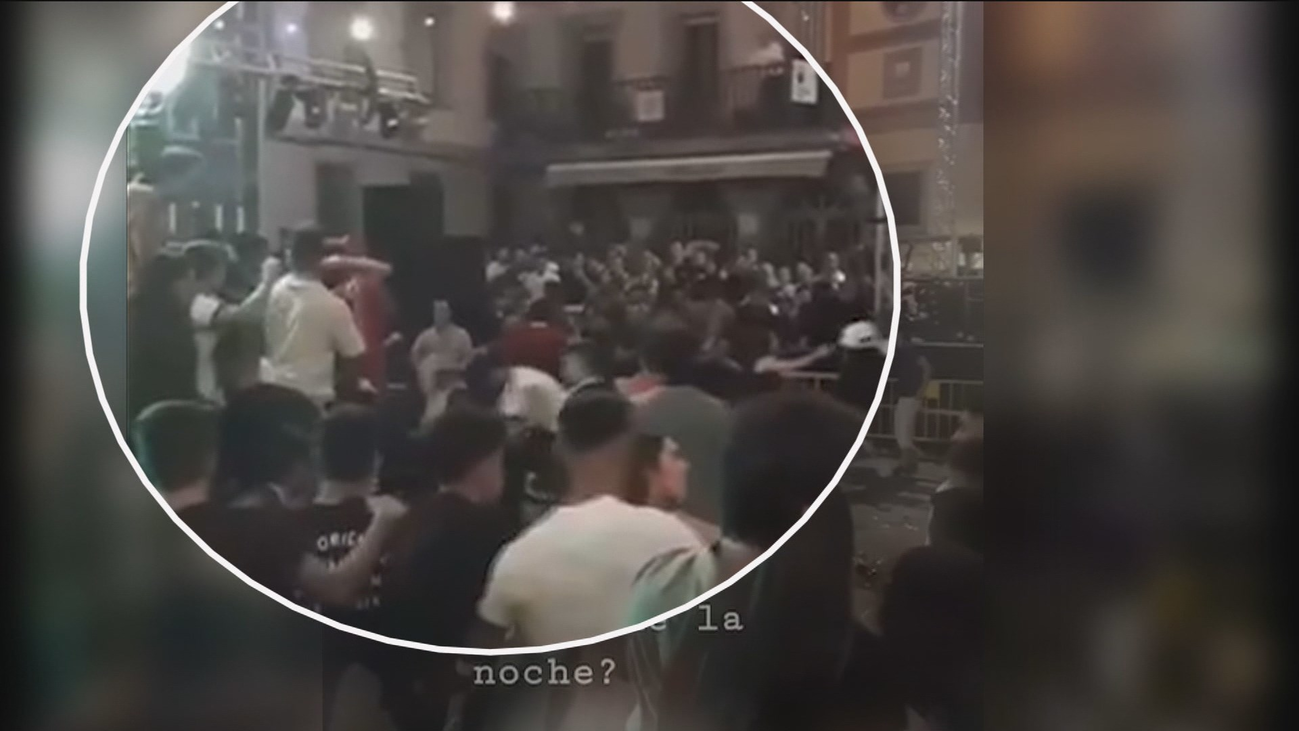 Batalla campal en Collado Mediano con un policía grave