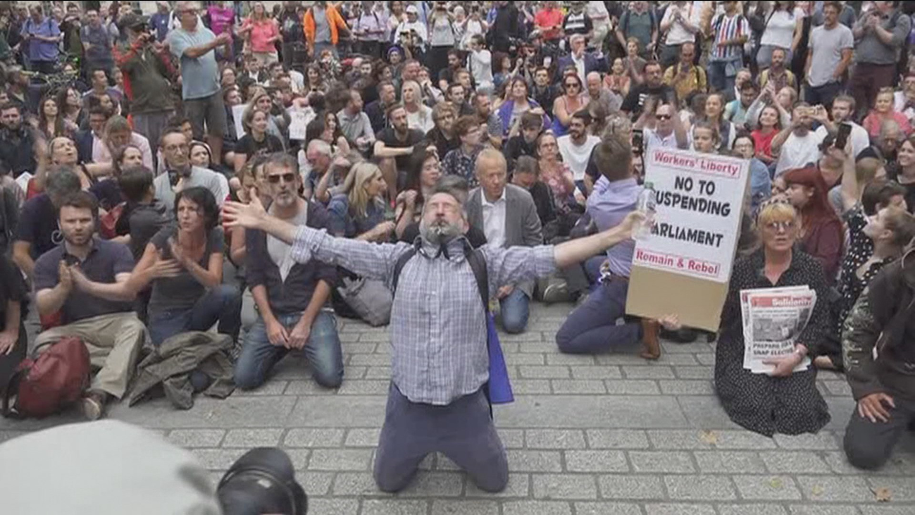 "Detener el golpe" piden los manifestantes en las calles de Londres