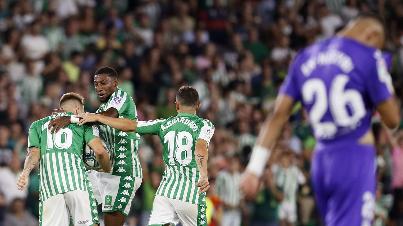 El Betis celebra un gol frente al Leganés