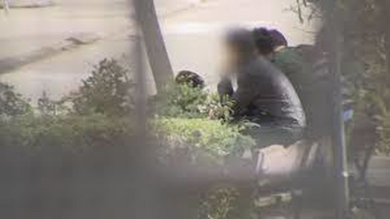 Varios menores inmigrantes, en un parque