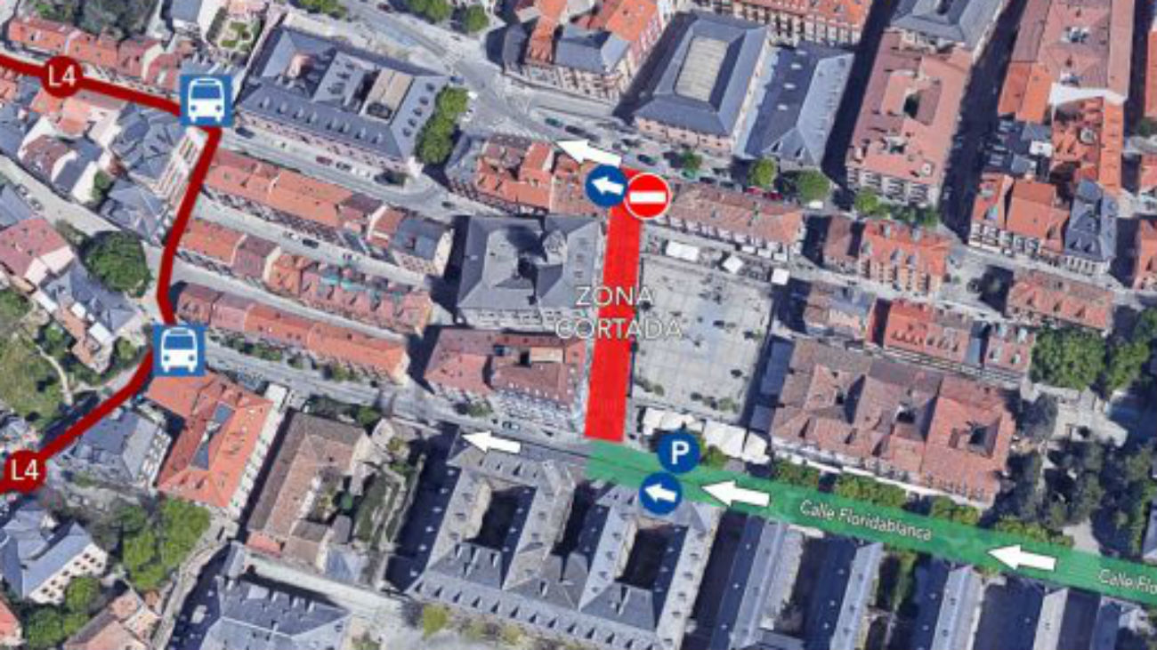 Calles afectadas en San Lorenzo de El Escorial