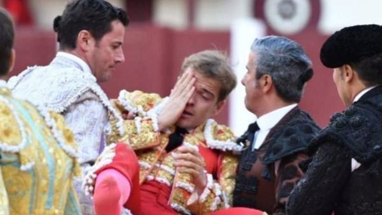 Javier Cortés, cornada en el pómulo y grave contusión en el globo ocular