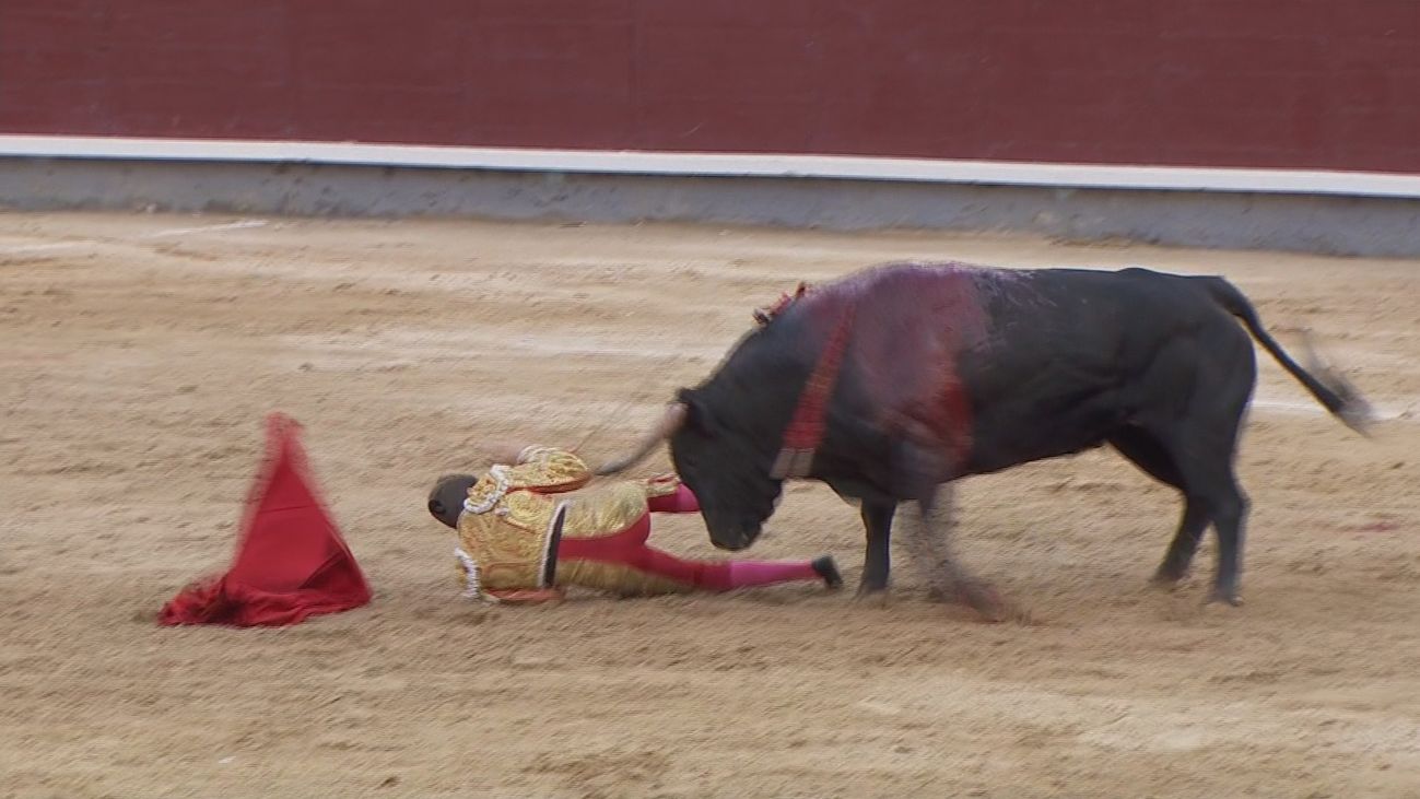 Grave cornada en la zona ocular a Javier Cortés en la Corrida Concurso de Las Ventas