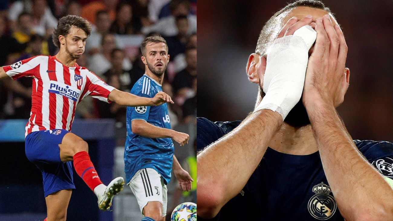El Atlético empata con el Juventus (2-2) y el Real Madrid, goleado en París (3-0)