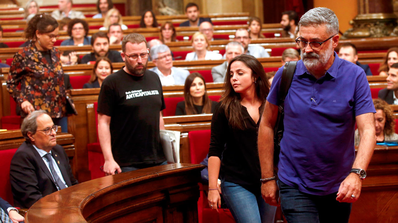 Diputados de la CUP en el Parlamento catalán