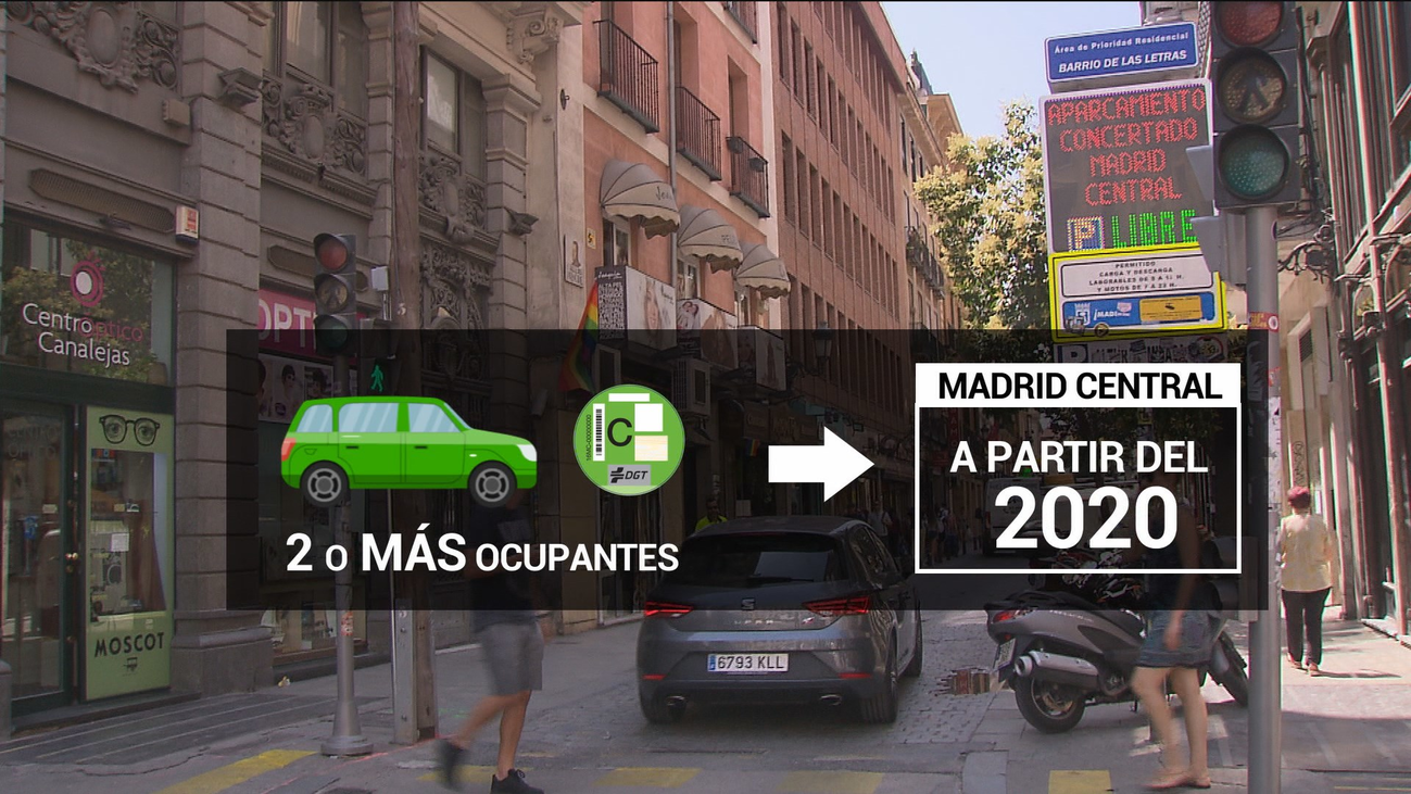 Vehículos con dos o más ocupantes y etiqueta C podrán acceder a Madrid Central