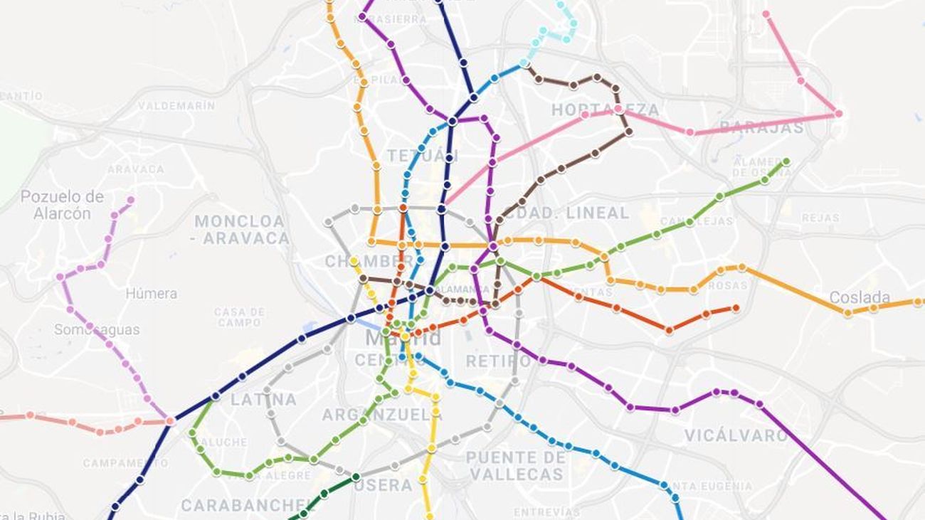 Viaja por el plano de Metro de Madrid