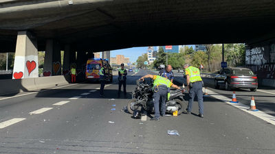 Herida muy grave una motorista tras chocar con una furgoneta en la M-30