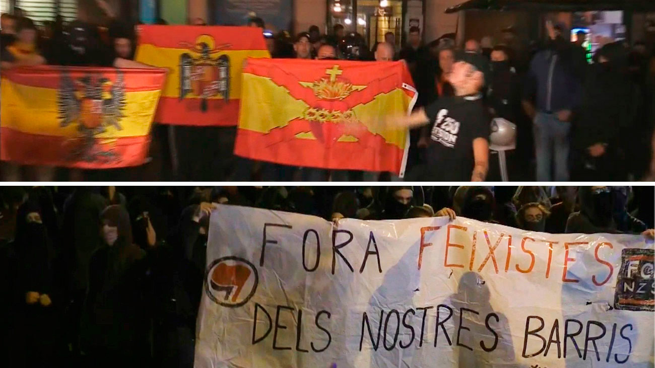 Los  Mossos intentan evitar el choque entre concentraciones de ultras e independentistas