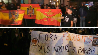 Los  Mossos intentan evitar el choque entre concentraciones de ultras e independentistas