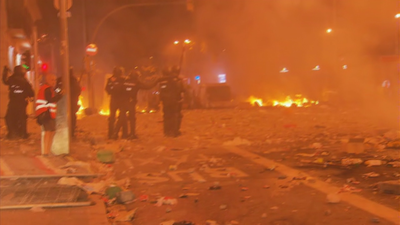 La vía Laietana, epicentro de la batalla de este viernes en Barcelona