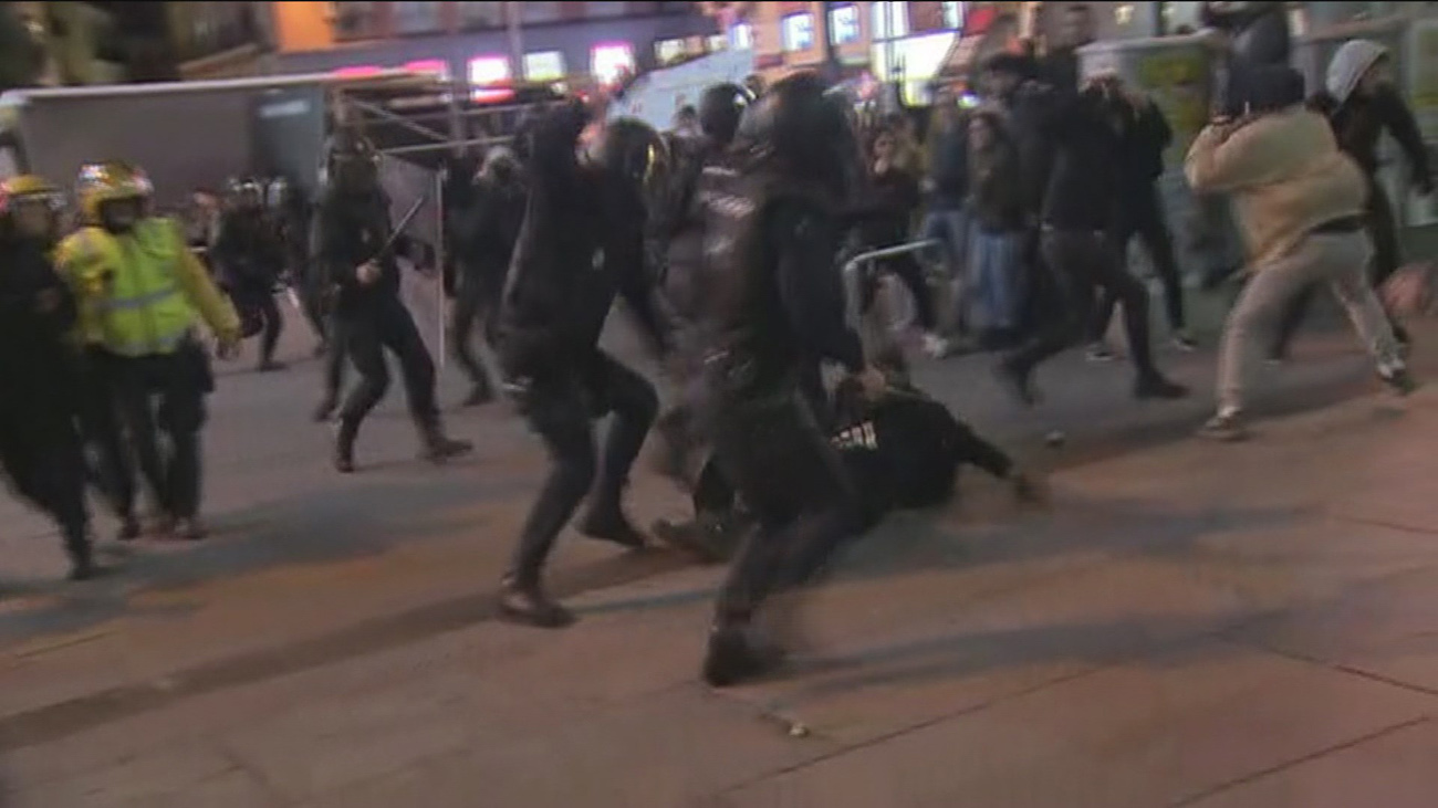26 heridos, 11 de ellos policías, en los altercados en Madrid