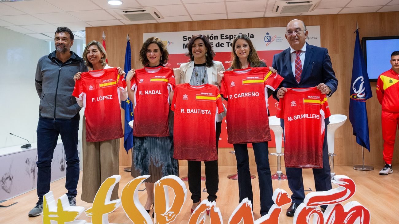 Imagen de la presentación del equipo español para la Copa Davis en la sede del CSD