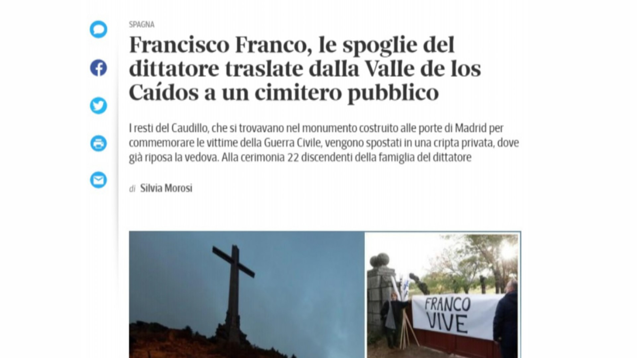 Amplio despliegue de los medios internacionales a la exhumación de Franco