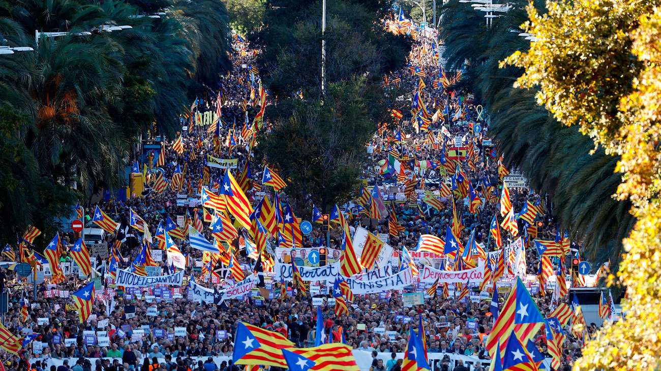 Manifiestación en Barcelona contra la sentencia del 'procés'