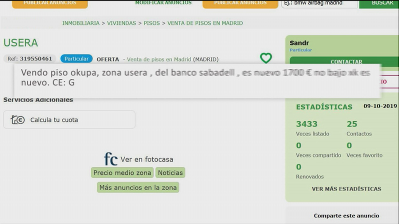 Localizan pisos vacíos, derriban la puerta, enganche a la luz... y a vender, así funcionan las mafias de la okupación