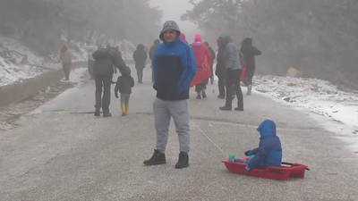 Viento y nieve a 1.300 metros en la Sierra