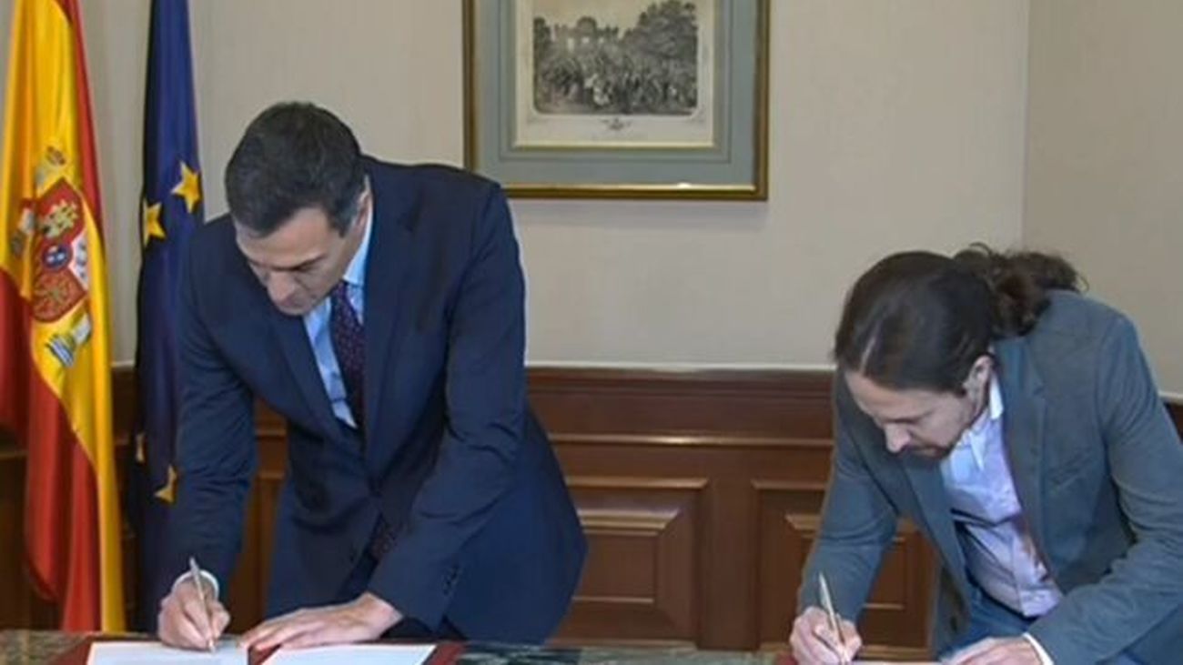 Así es el pacto de coalición PSOE - Unidas Podemos
