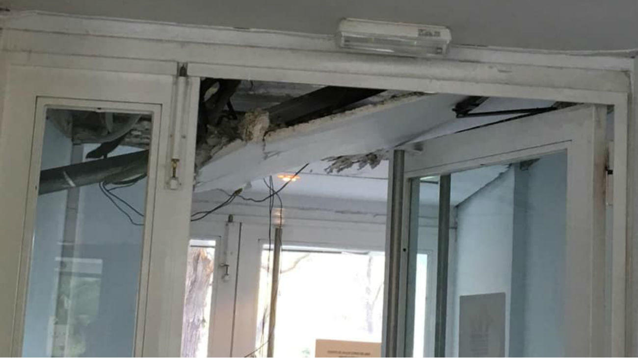 Derrrumbe de parte del techo