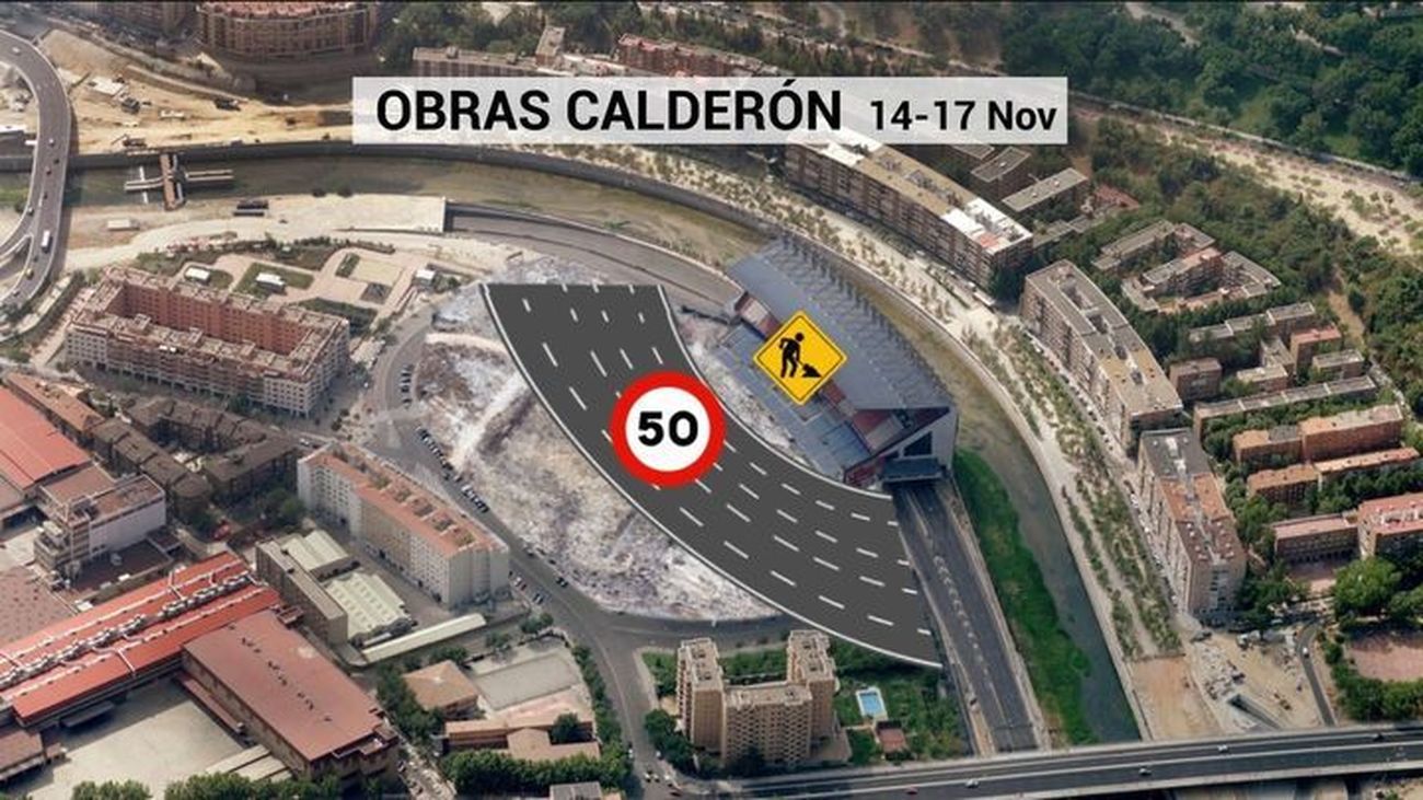Cinco carriles de la M-30 cruzarán el estadio Vicente Calderón a partir de la madrugada de este lunes