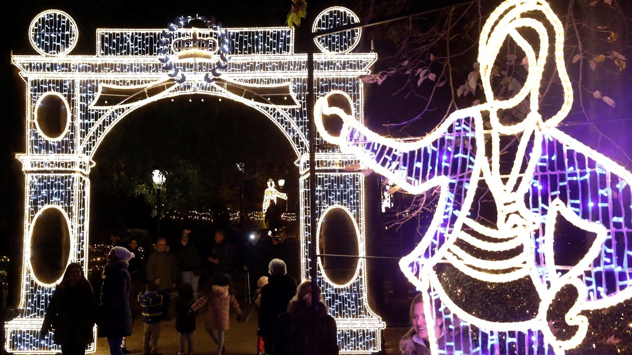 Luces de Navidad en el Real Jardín Botánico de Madrid