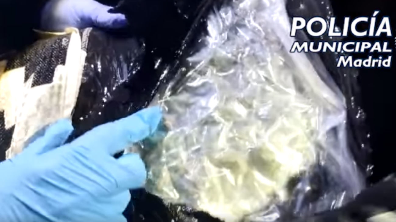 Detenido en Madrid un conductor por llevar 21 kilos de marihuana escondidos en unos cojines