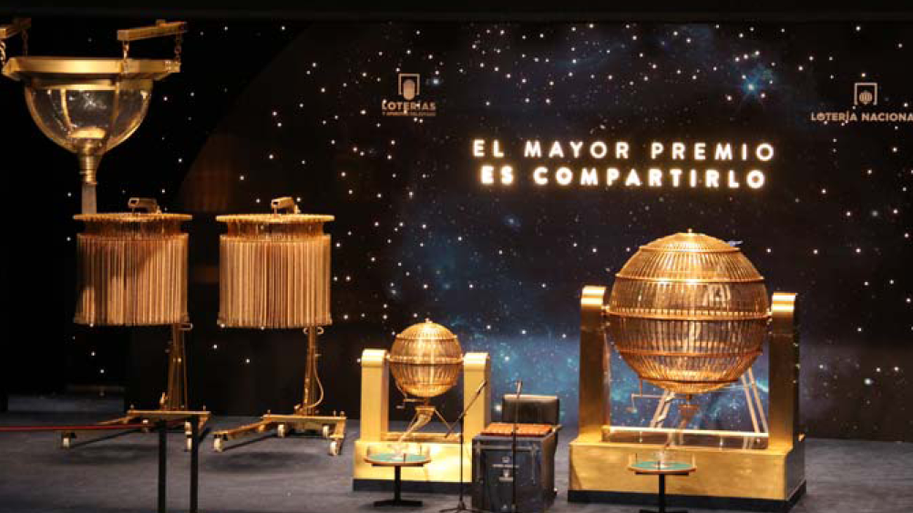 Imagen de los bombos del sorteo de la Lotería de Navidad