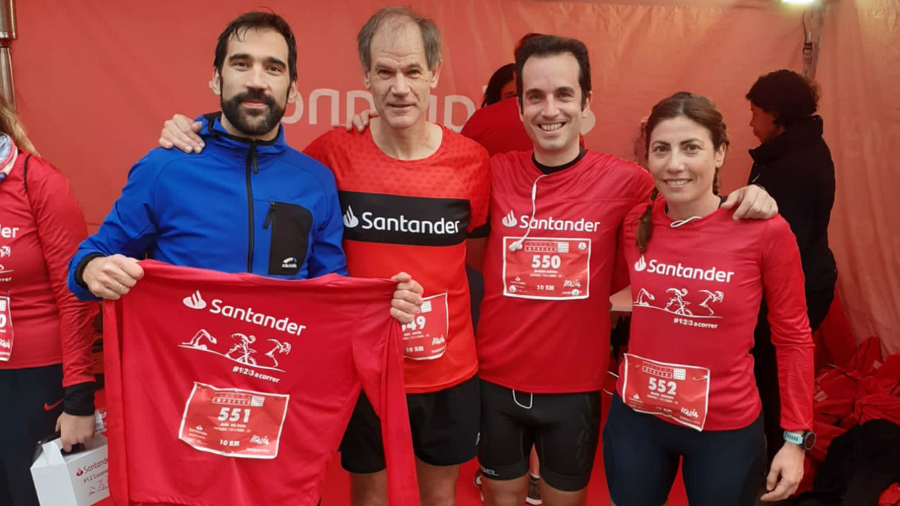 Antón y Cacho, líderes de equipos de Banco Santander en la Carrera de Empresas