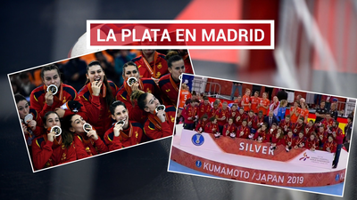 Las 'Guerreras' reciben el cariño de cientos de aficionados en Barajas