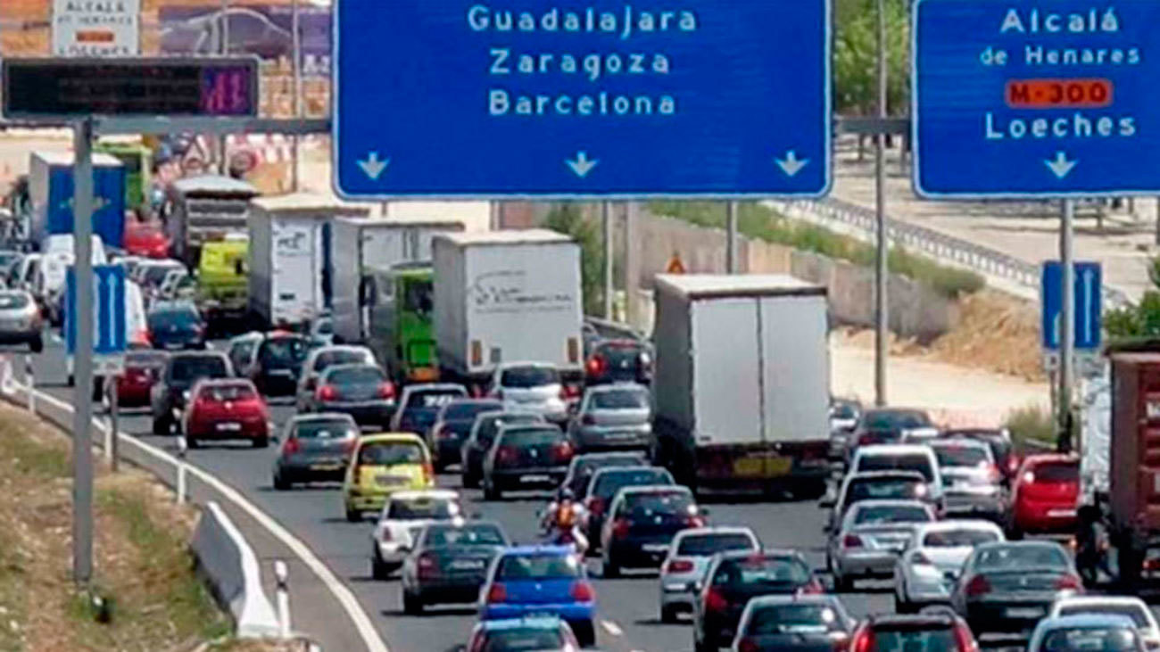 La  A-2 en dirección salida de Madrid