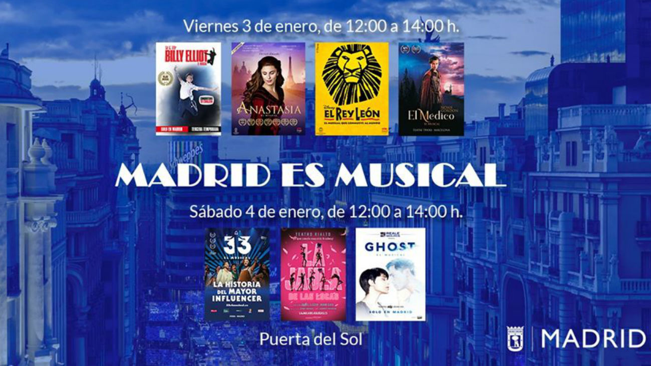 Los musicales de Madrid ofrecen actuaciones gratis en Sol el 3 y 4 de enero