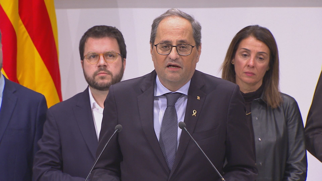 "Soy diputado y presidente", asegura Torra, tras lo que considera un "golpe de Estado contra las instituciones catalanas"