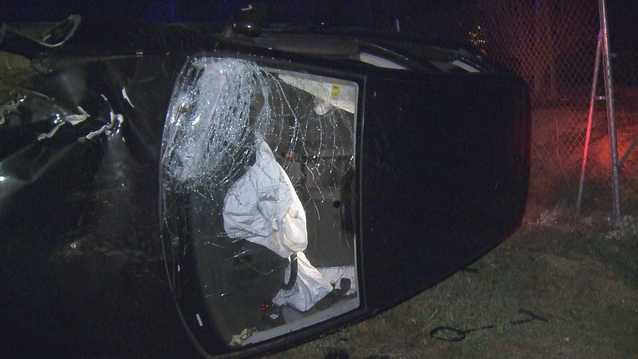 Aparatoso accidente en la M-513, a la altura de Boadilla del Monte