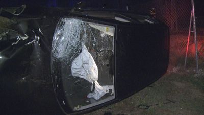 Aparatoso accidente en la M-513, a la altura de Boadilla del Monte