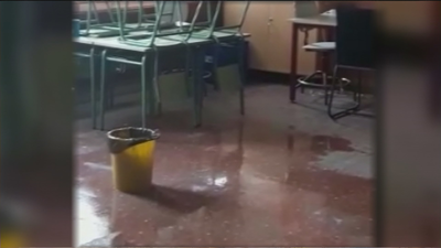 Agua, humedades y frío en el colegio Miguel de Cervantes de Fuenlabrada