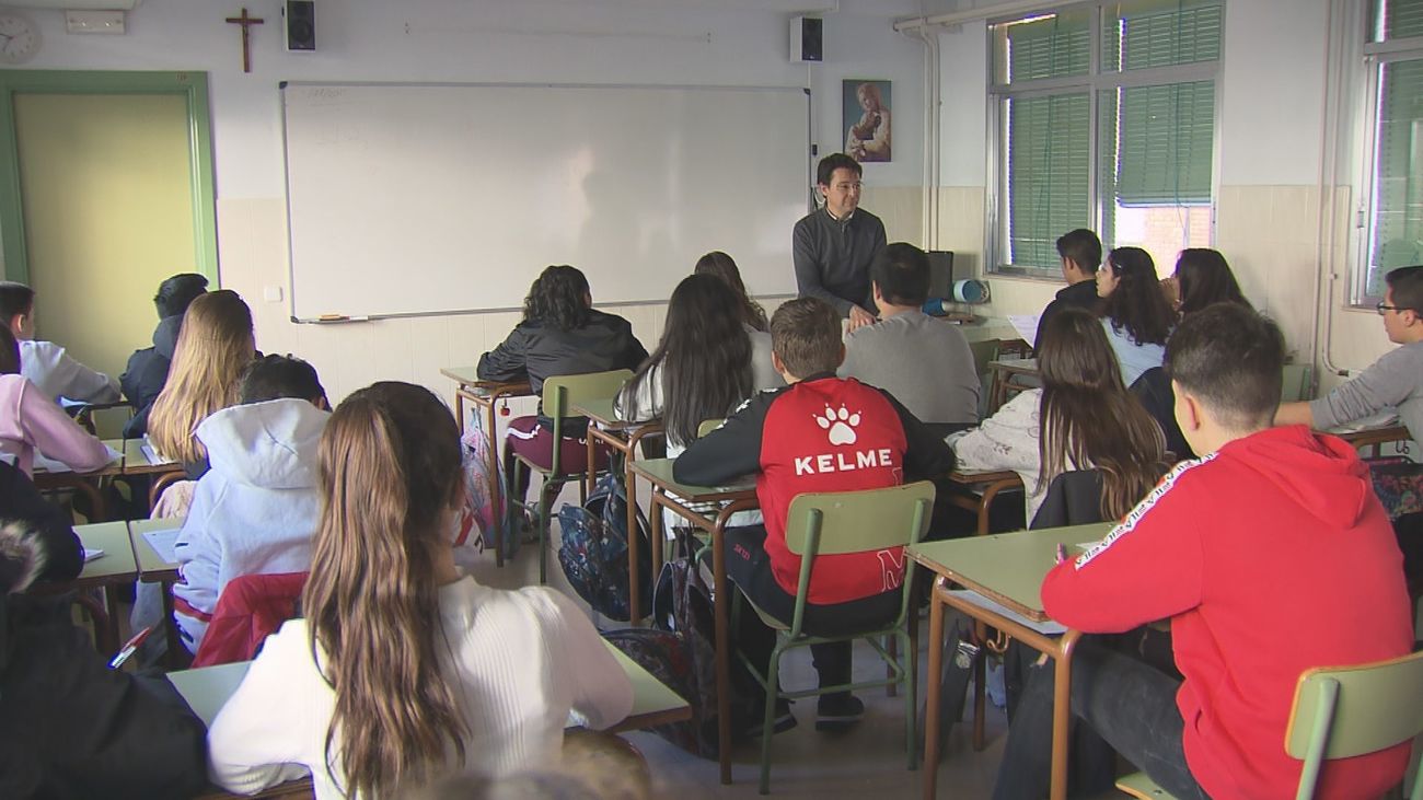Clase en un instituto en Madrid