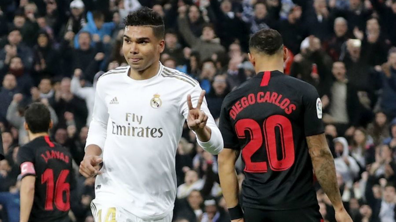 2-1. Un doblete de Casemiro derrota al Sevilla
