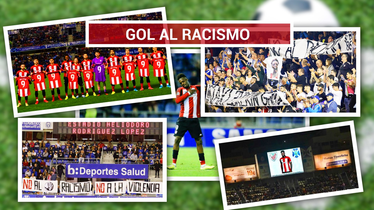 Clamor contra el racismo y apoyo a Williams en el Tenerife-Athletic