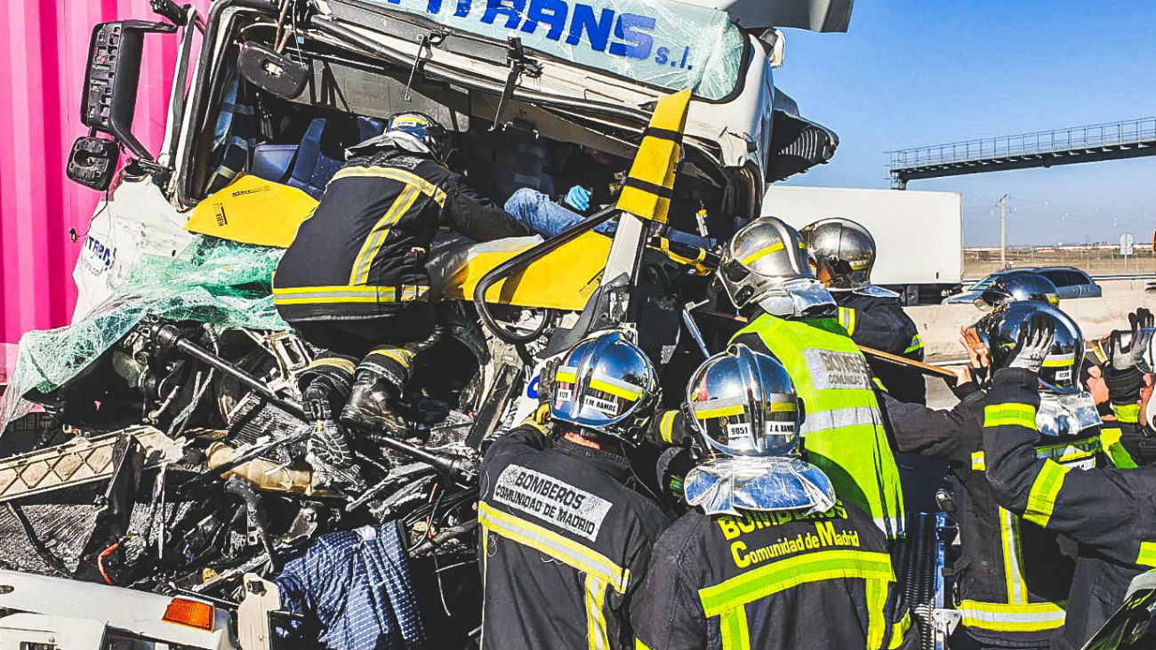 Accidente de dos camiones