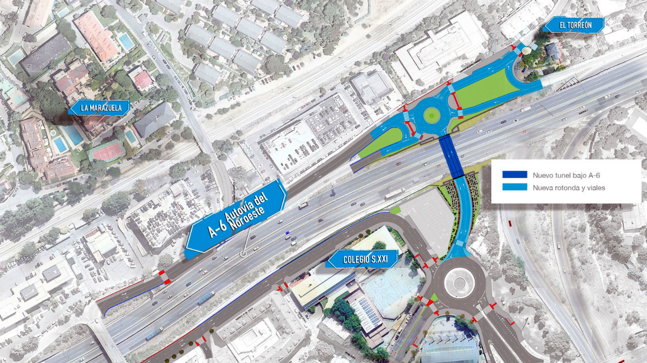Plano del paso inferior a la A-6