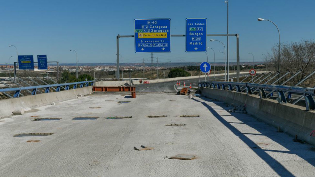 Afecciones al tráfico hasta junio en el enlace de la M-40 y la M-607