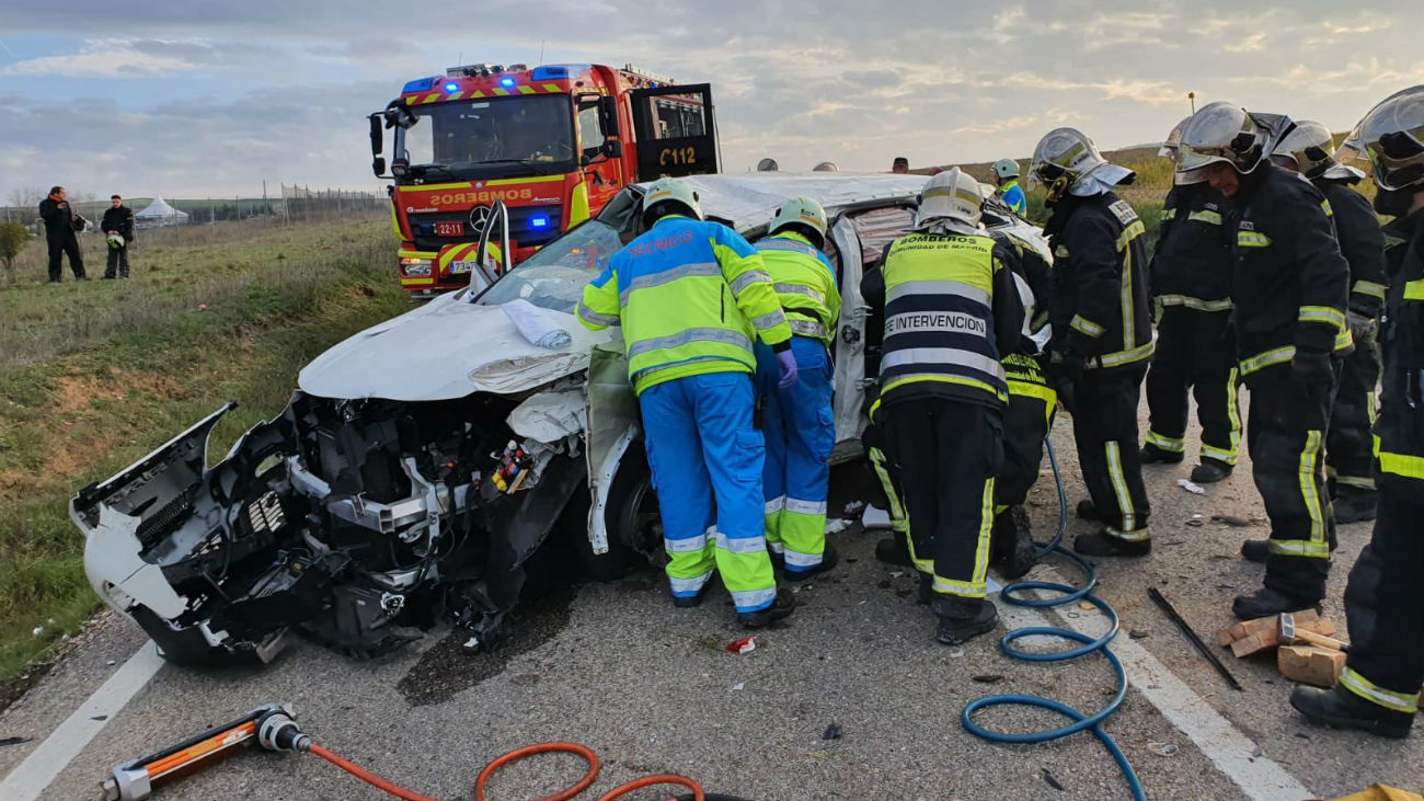 Accidente frontal en Algete