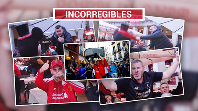 Cánticos, cerveza y malos modos de los hooligans del Liverpool en Madrid