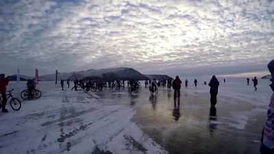 Competición en el lago Baikal