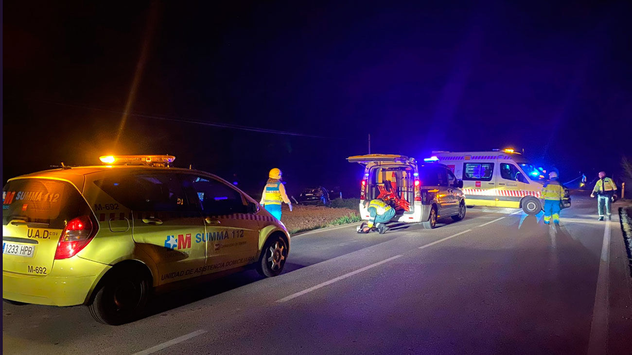 Cuatro heridos en Villaconejos, entre ellos un bebé muy grave, al salirse vehículo de la M-320