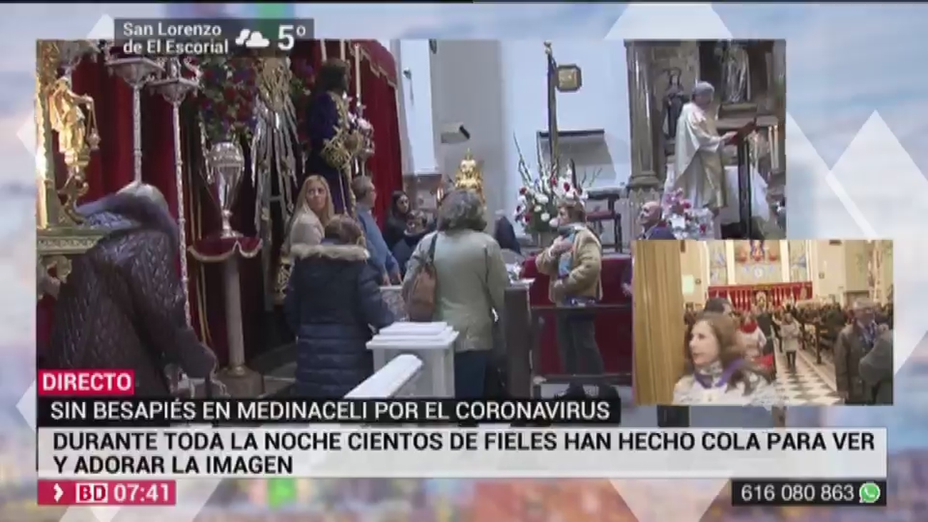 La basílica de Medinaceli abre sus puertas sin el besapies