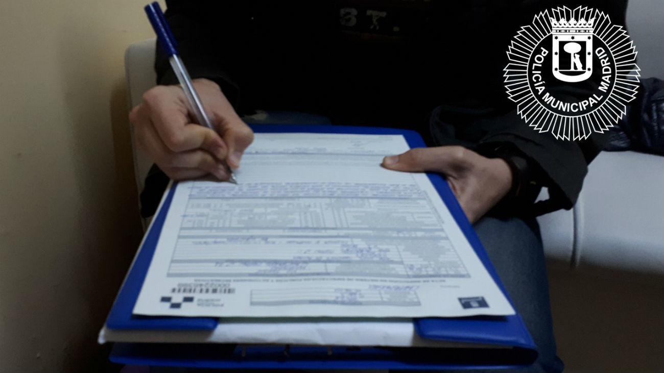 Denuncia realizada por la Policía Municipal de Madrid