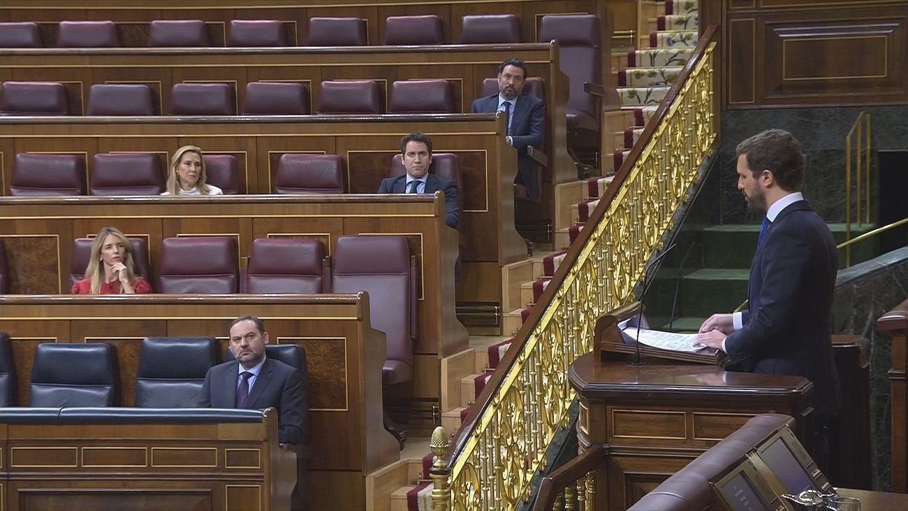 Pablo Casado, durante su intervención en el Congreso