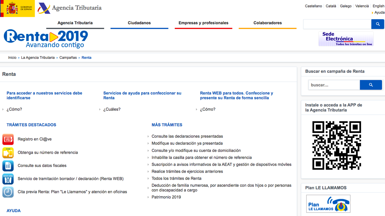 Portal de la Agencia Tributaria para hacer la declaración de la Renta